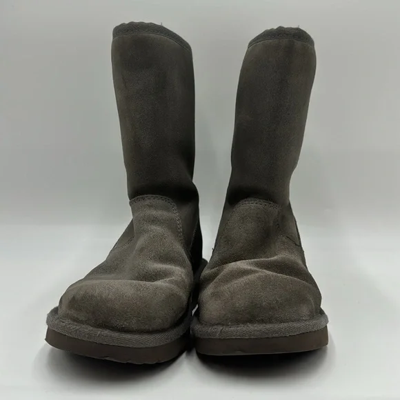 UGG Lil Sunshine II Back Zipper Gray Suede Kids Boots Size 1 - Picture 3 of 9